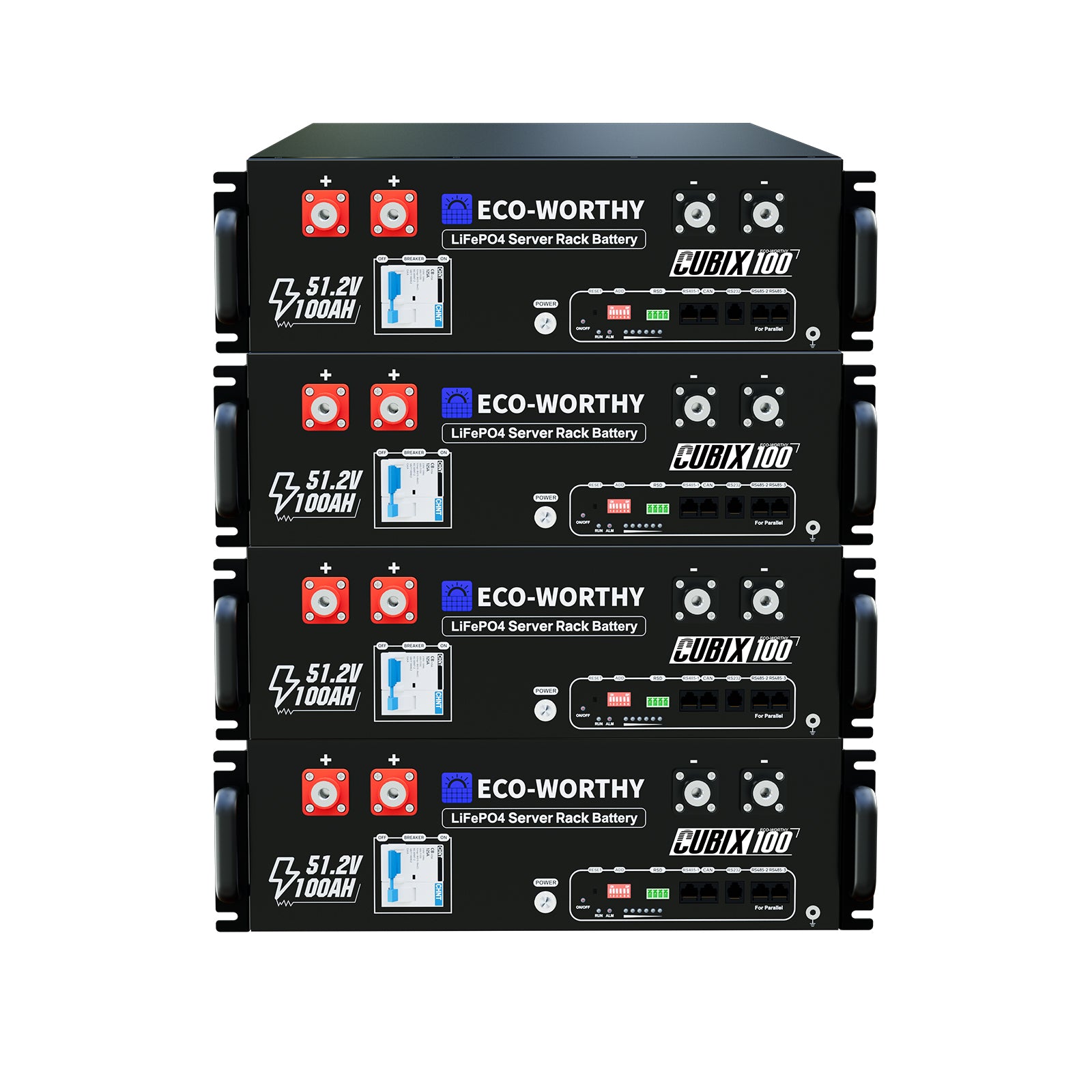 ECO-WORTHY 48V 100Ah 5.12 kWh Home Battery | Server Rack | UL 1973 | UL 9540A | IEC 62619