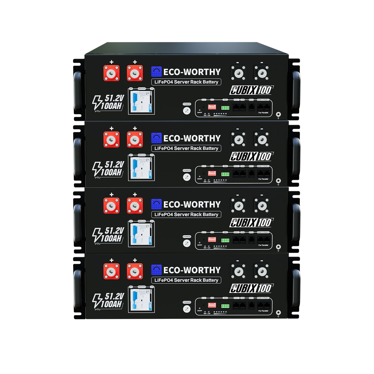 ECO-WORTHY Cubix 100 48V 100Ah 5.12 kWh Home Battery | Server Rack | UL 1973 | UL 9540A | IEC 62619