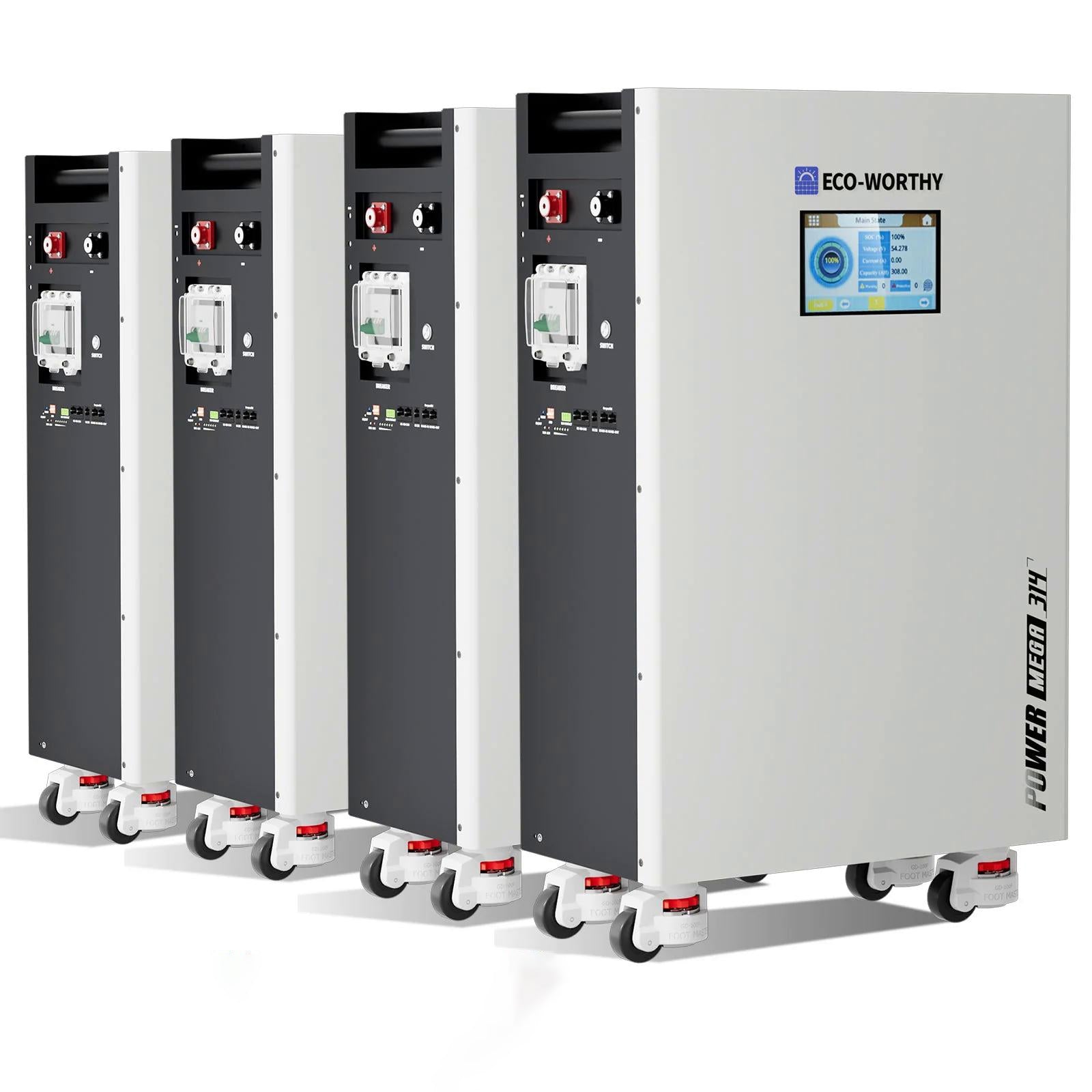 Eco‑Worthy PowerMega314, 16kWh UL1973 certified LiFePO4 home battery.