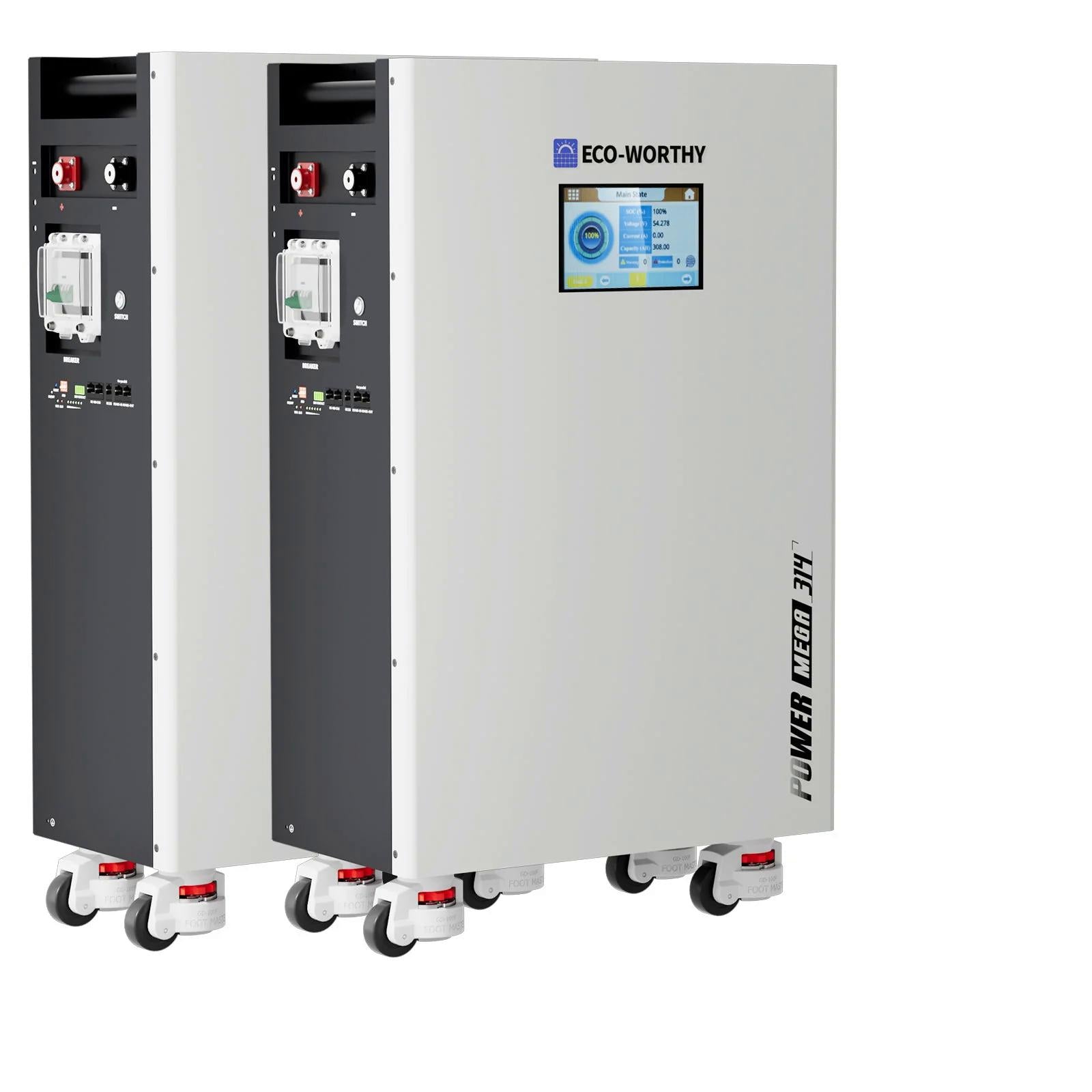Eco‑Worthy PowerMega314, 16kWh UL1973 certified LiFePO4 home battery.