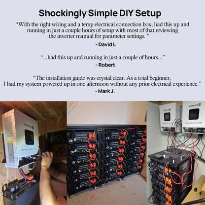 ECO - WORTHY 20.48KWh/30.72KWh Home Backup Power With 48V 100Ah LiFePO4 And 10000W 48V Off - Grid Inverter - ECO - WORTHY